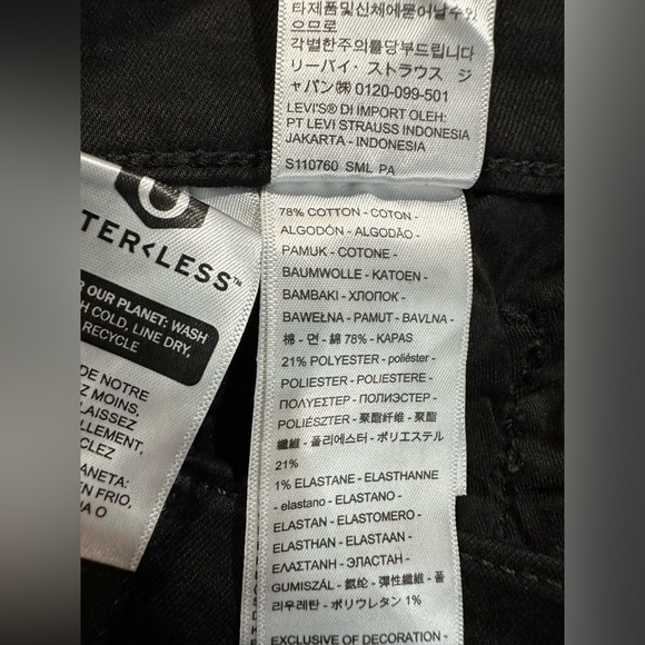 Levi's 311 Shaping Skinny Mid Rise Tummy Slimming Black Denim Jeans 29 - Picture 7 of 9